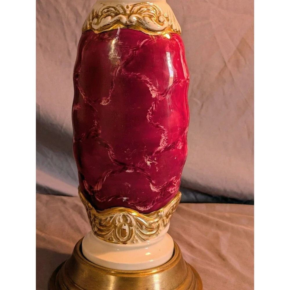 Antique Victorian Hand Painted Porcelain Lamp 24